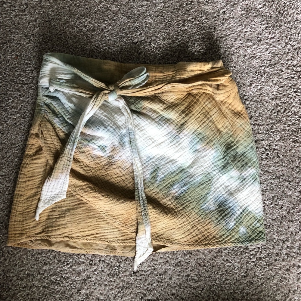 Free people tie dye wrap skirt